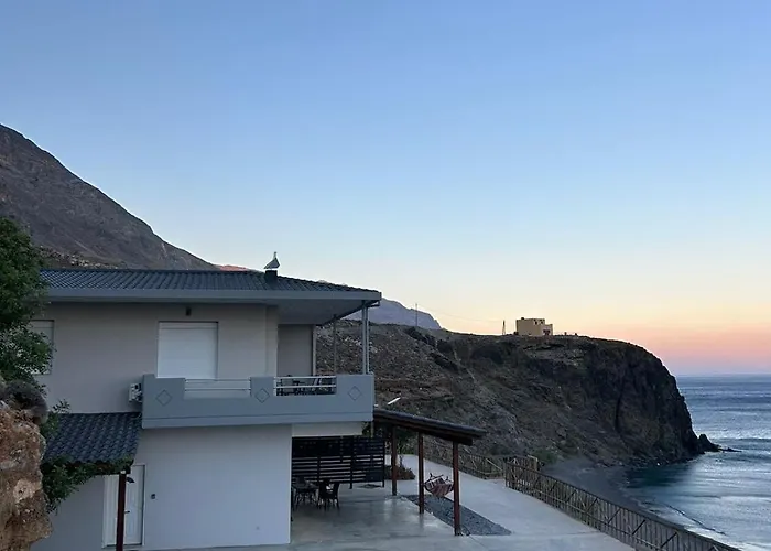 Seafront House With Private Beach In South Crete